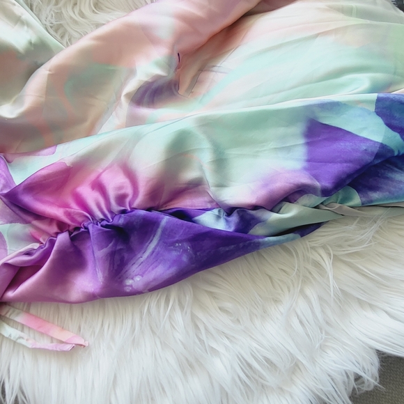 Hello Molly Pastal Rainbow Floral Soft Maxi Sandcastle Dress Ladies Large - Picture 11 of 15